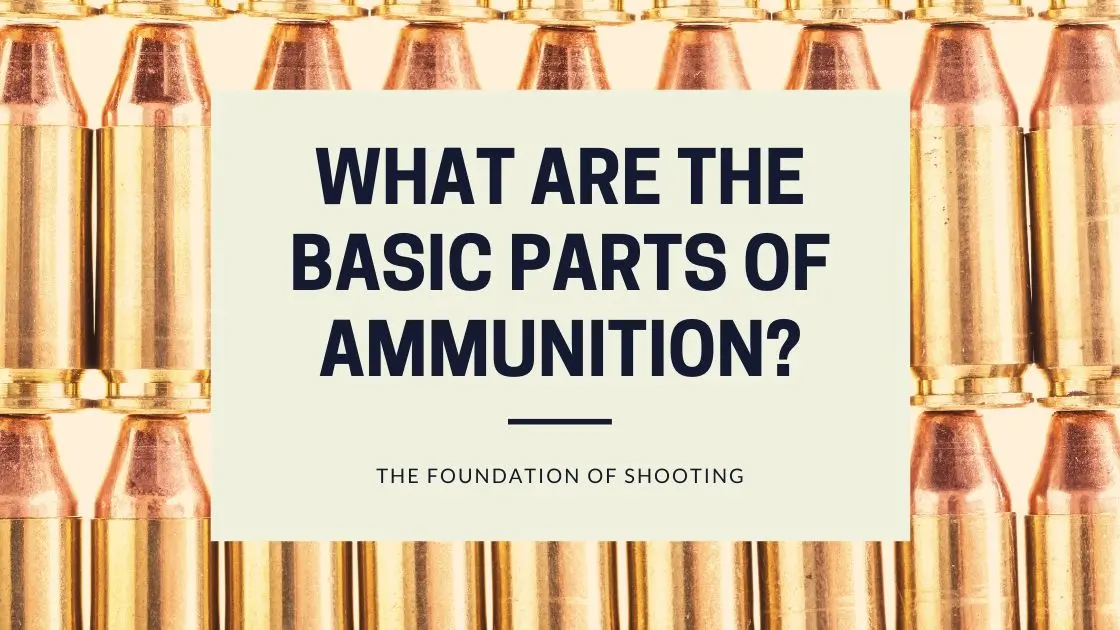 What are the components of a firearms cartridge and what happens