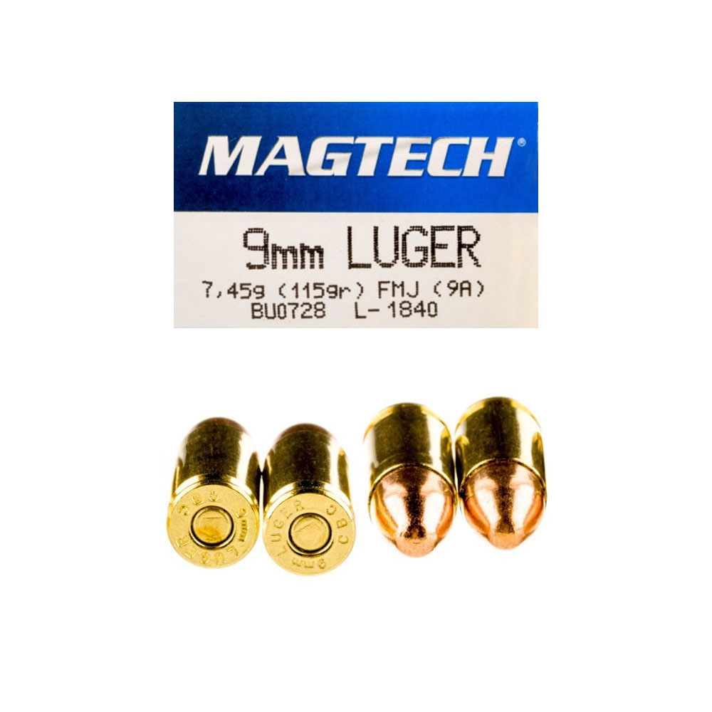 9mm - 115 gr FMJ - Magtech (9A) - 1000 Rounds.