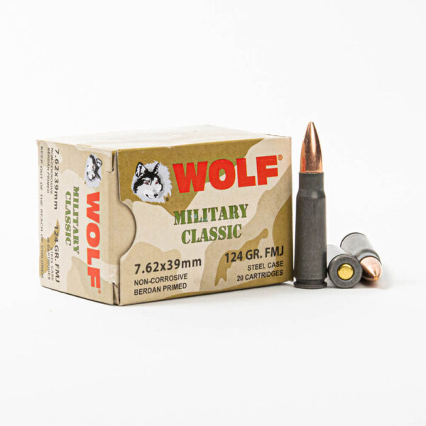Wolf Performance 7.62 x 39mm 124 Grain FMJ Box Front