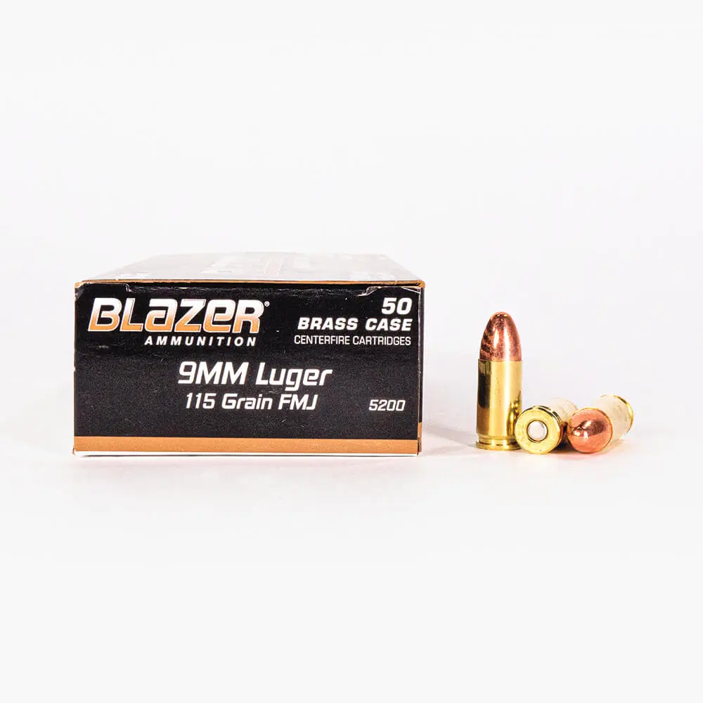 Blazer Brass 9mm Luger 115 Grain FMJ Ammunition (50 Rounds)