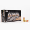 9mm Luger 124gr FMJ CCI Blazer Brass 5201 Ammo Box Front with Rounds