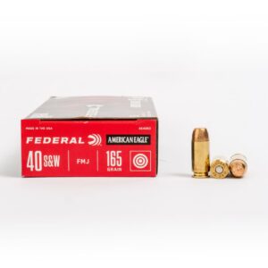Federal AE40R3 40 Smith & Wesson 165 Grain FMJ Ammo Box Side