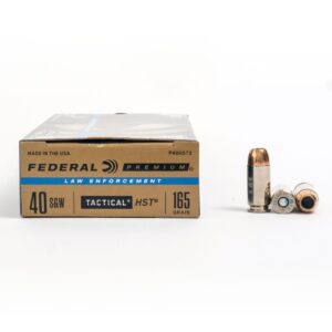 Federal P40HST3 40 Smith & Wesson 165 Grain HST JHP Ammo Box Side