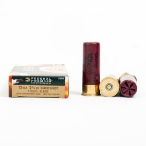 Federal LE132 00 12 Gauge 9 Pellet 00 Buck Ammo Box Side
