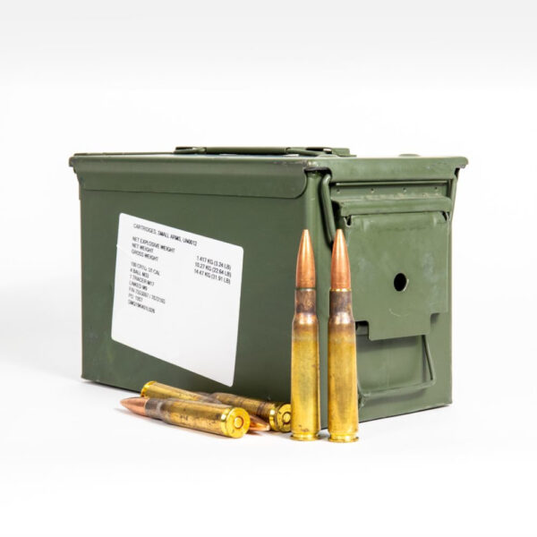 Federal XM33 XM17 50 BMG 690 Grain 4-1 Linked - Ammo Can Front Closed with Rounds