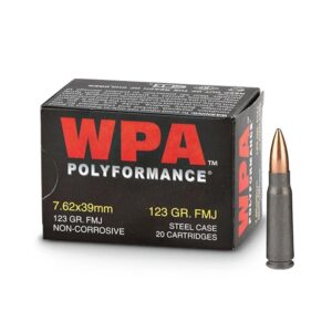 Bulk 7.62x39 Ammo - 123 grain FMJ Wolf Polyformance 1000 Rounds