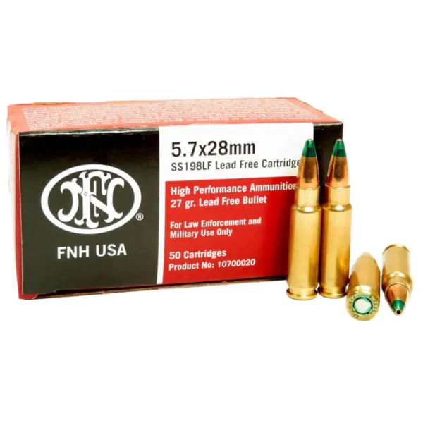 Bulk FN 5.7x28mm Ammo - 27gr HP Green Tip (SS198LF) - 500