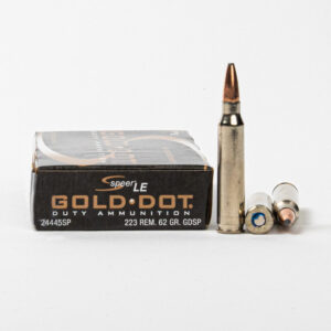 Speer LE Gold Dot 24445SP 223 Remington 62 Grain GDSP Ammo Box Side