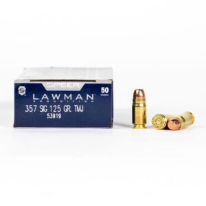 Speer Lawman 53919 357 SIG 125 Grain TMJ Ammo Box Side
