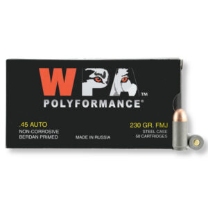 45 ACP - 230 gr FMJ - Wolf Steel Case - 500 Rounds