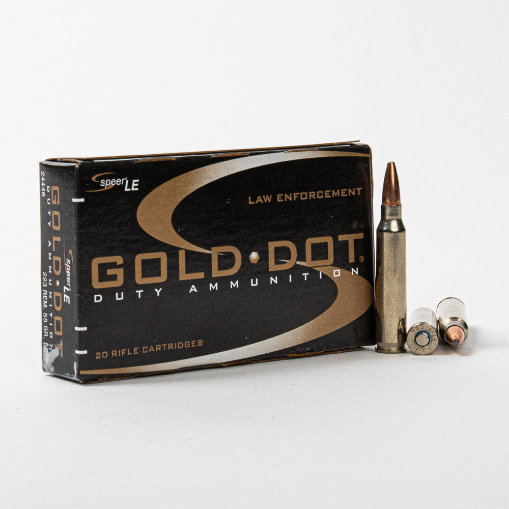Spree LE Gold Dot 24446 223 Remington 56 Grain GDSP Box Front