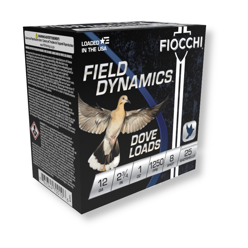 12 Ga ? 2.75? – 1 oz #8 Lead Shot ? Fiocchi (12GT8)? 250 Rounds
