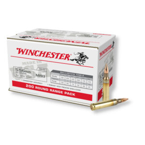 5.56x45mm 55 Grain FMJ Winchester WM193200 200 Round Value Range Pack Box