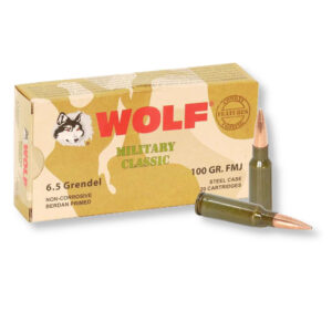 Wolf 6.5 Grendel 100 gr FMJ steel case ammo