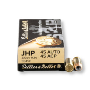 Sellier Bellot SB45C 45 ACP 230 Grain JHP Ammo