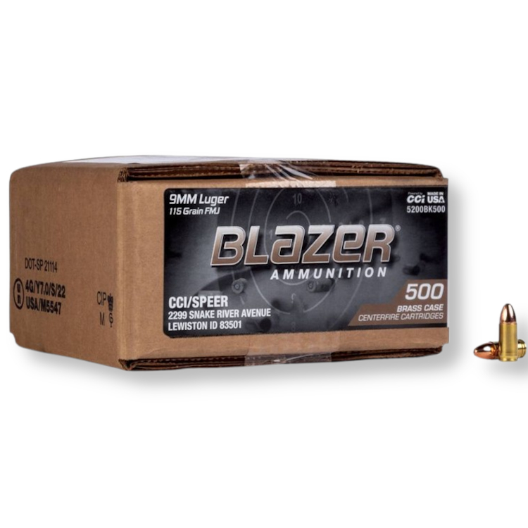 9mm Luger 115gr FMJ Brass – 500rd