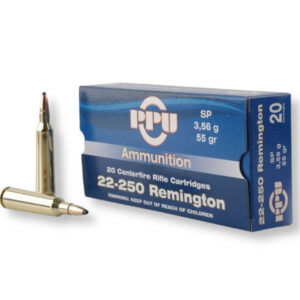 PPU PP22250 22-250 Rem 55 Grain SP Ammo