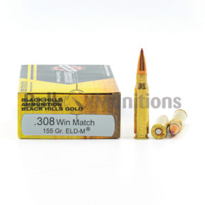 308 Win - 155 gr ELD-M - Black Hills (1C308BHGN12) - 100 Rounds