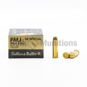38 Special - 158 gr FMJ - Sellier Bellot (SB38P) - 1000 Rounds