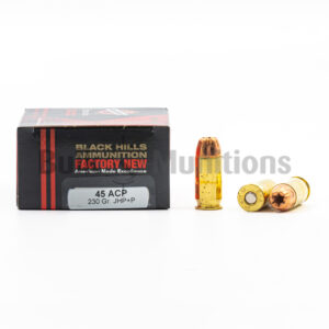 45 ACP - 230 gr JHP +P - Black Hills (D45N620) - 500 Rounds