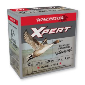 12 Ga - 2.75" 1-1/8 oz #4 Steel Shot - Winchester Xpert (WEX12H4) - 250 Rounds