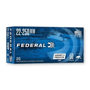 22-250 Rem - 50 gr JHP - Federal Varmint & Predator (AE22250G) - 200 Rounds