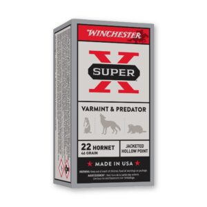 Winchester Super-X X22H2 22 Hornet 46 Grain Hollow Point Ammo