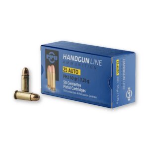PPU PPH25 25 ACP 50 Grain FMJ Ammo