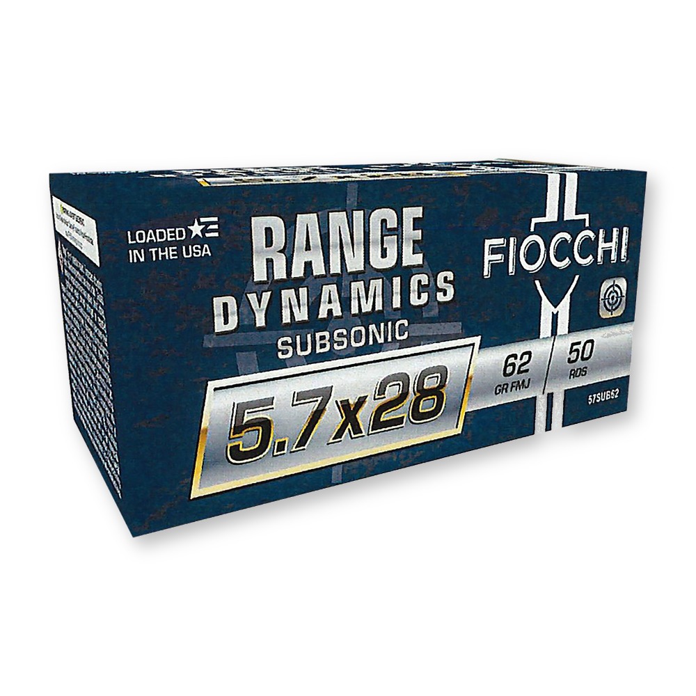 5.7x28mm - 62 gr Subsonic FMJ - Fiocchi (57SUB62) - 500 Rounds