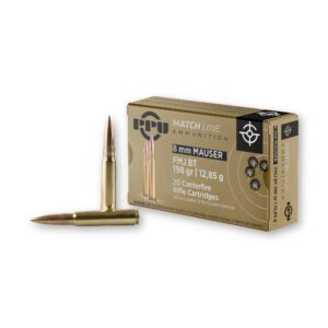 PPU Match PPM8 8mm Mauser 200 Grain FMJ Boat Tail Ammo