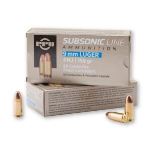 PPU Subsonic PPS9MM 9mm Luger 158 Grain FMJ Ammo